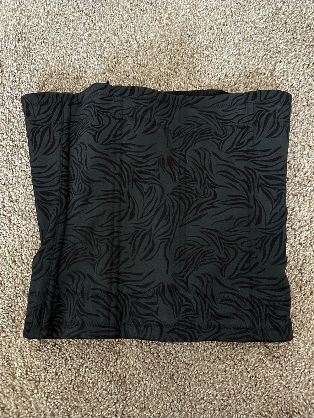 Black Strapless Corset with Subtle Animal Print